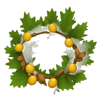 oak wreath sticker