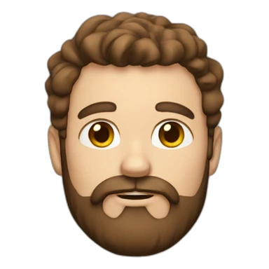 man with brown hair and beard and horn on head sticker