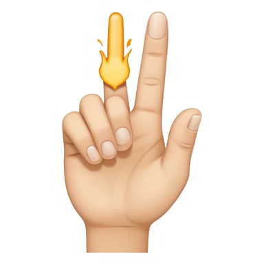 top part of middle finger bent sticker