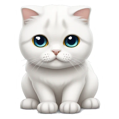 White scottish fold cat with eyes sticker