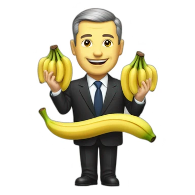 Banana with Mirziyoyev sticker