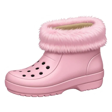 crocks with fur liningin pastel pink color sticker