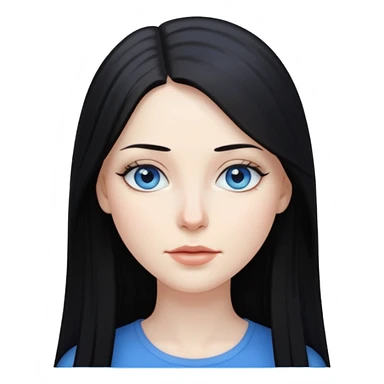 Mujer blanca con pelo negro liso largo sticker