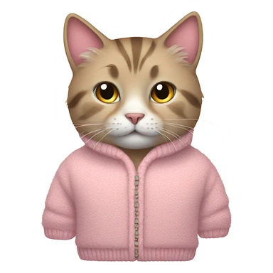 Cat in a pink fuzzy sweater sticker
