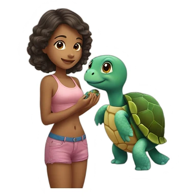 girl with a cute turtle sticker