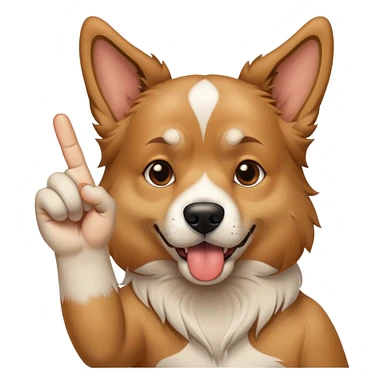 Dog holding up a middle finger  sticker