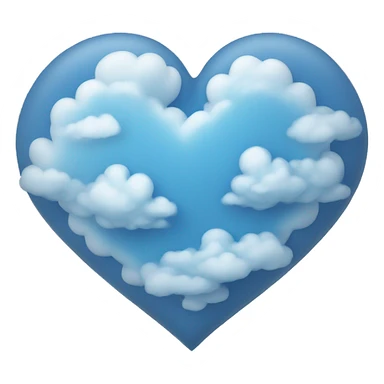 Blue cloudy heart sticker