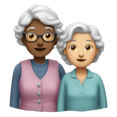 Grandma with a boy and girl sticker