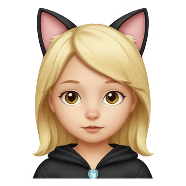 blonde girl kid in cat costume sticker