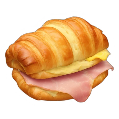 croissant with ham and cheese sticker