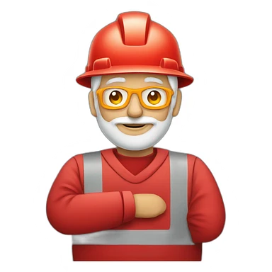 Industrial professional senior mechanical assembler working on the assembly of heavy machinery with a red outfit sticker