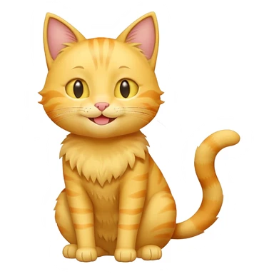 cute yellow smiling cat with full body with note and no clothes sticker
