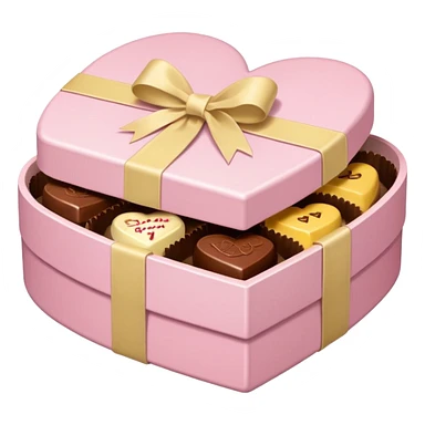 Box of chocolates (heart) in soft pink, beige and yellow pastel colors sticker