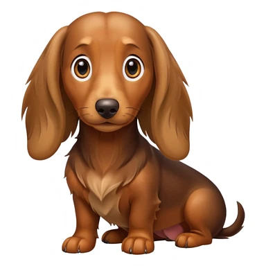 Long haired Weiner dog sticker