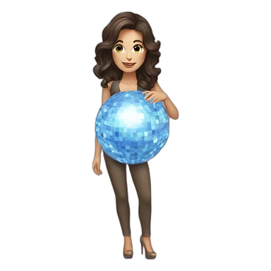 Brunette female creator with disco ball behind her sticker