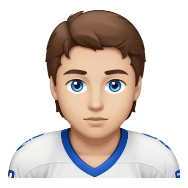 hockey player with blue eyes brown hair sticker