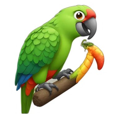big parrot eating a worm sticker