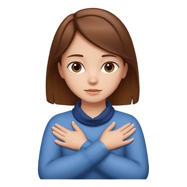 girl with hands crossed around her neck sticker