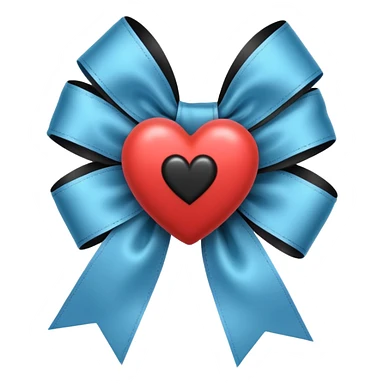  A ribbon with black heart sticker
