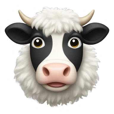 Fluffy cow sticker
