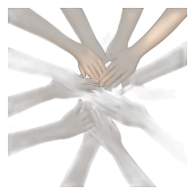 circle of white skin hands on each other sticker