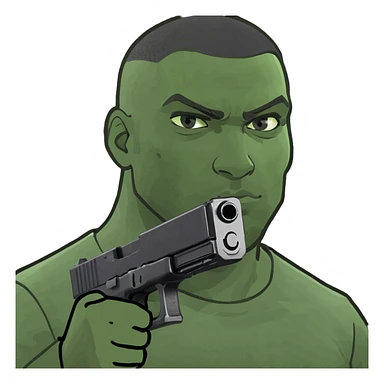 Black male with Glock  sticker