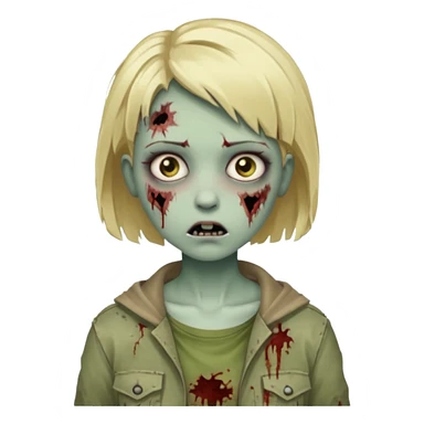 girl zombie with short blonde hair sticker