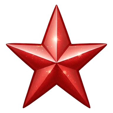 red glitter star sticker