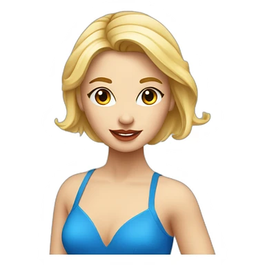 Danseuse de contemporain blonde aux yeux bleu avec un justaucorps rouge sticker