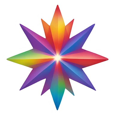 RAINBOW six pointed star sticker
