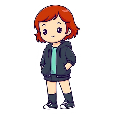 Cute redhead girl full body sticker