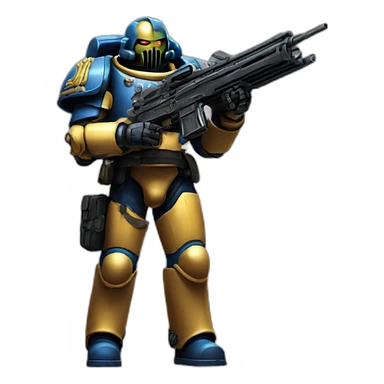 tall space marine with rifle sticker