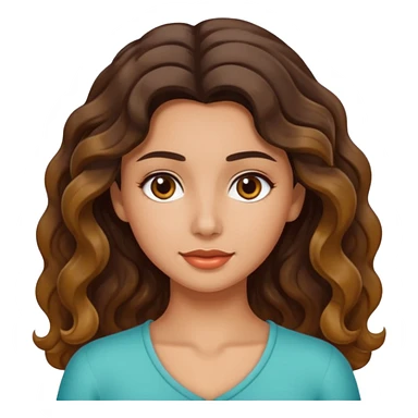 Morena com cabelo ondulado nas pontas  e de pele um pouco bronzeada sticker