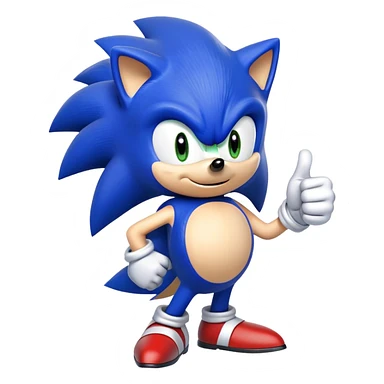 Sonic the Hedgehog giving a thumbs up sticker