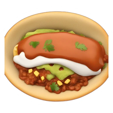 enchilada filled with refried beans red sauce on top sticker