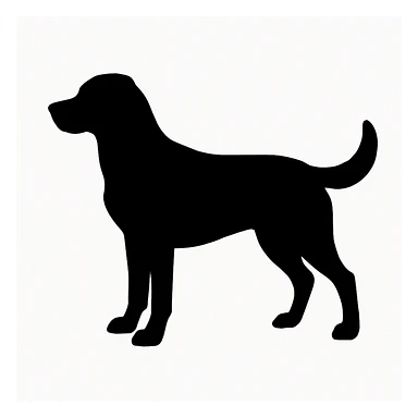 Dog black silhouette white background sticker