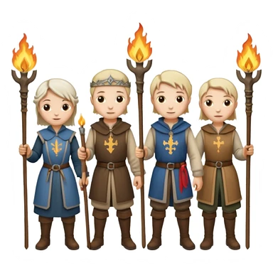 les villagois qui ont certains ont des fourches d'autres des torches sapé en moyen age sticker