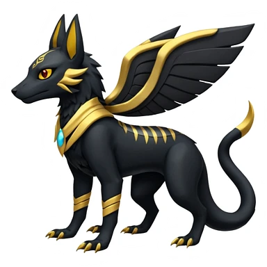 Salandit-Umbreon-Anubis-Fakémon-hybrid-creature (full body)  sticker
