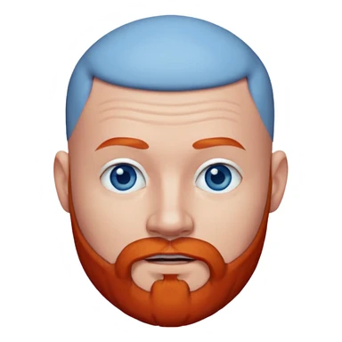 garçon avec barbe rousse chauve et les yeux bleus  sticker
