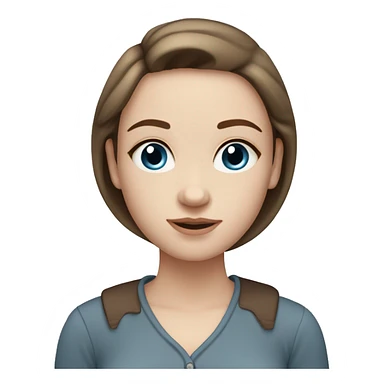 the pretty girl with pale skin, grey-blue eyes, cold brown straight hair, and round silver earrings  sticker