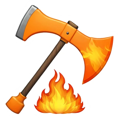axe on fire sticker