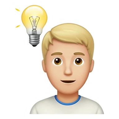 A white man came up with an idea, a light bulb appeared sticker