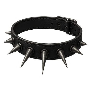 spiked choker necklace, emo style, no background sticker