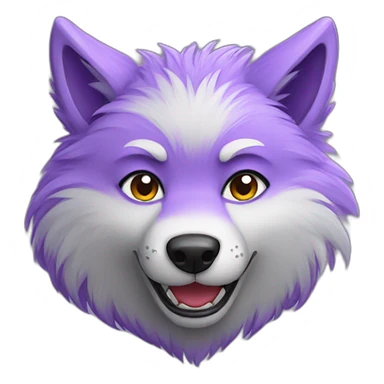 Purple furry wolf sticker