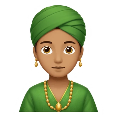 Green color outfit in traditional sticker