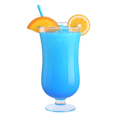 blue curaçao tropical cocktail in a hurricane glass sticker