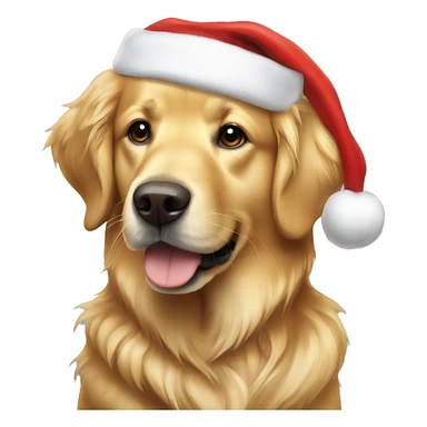 golden retriever with santa hat sticker