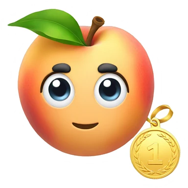 Peach with a gold medal sticker