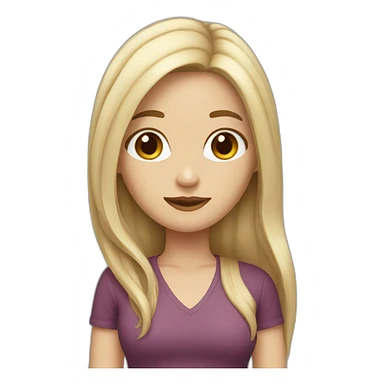 white women with long hair cherry color sticker