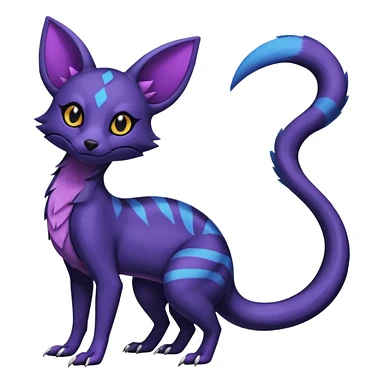 White Salandit-Umbreon-Genet-Noivern-Civet-Hybrid (Full body) sticker